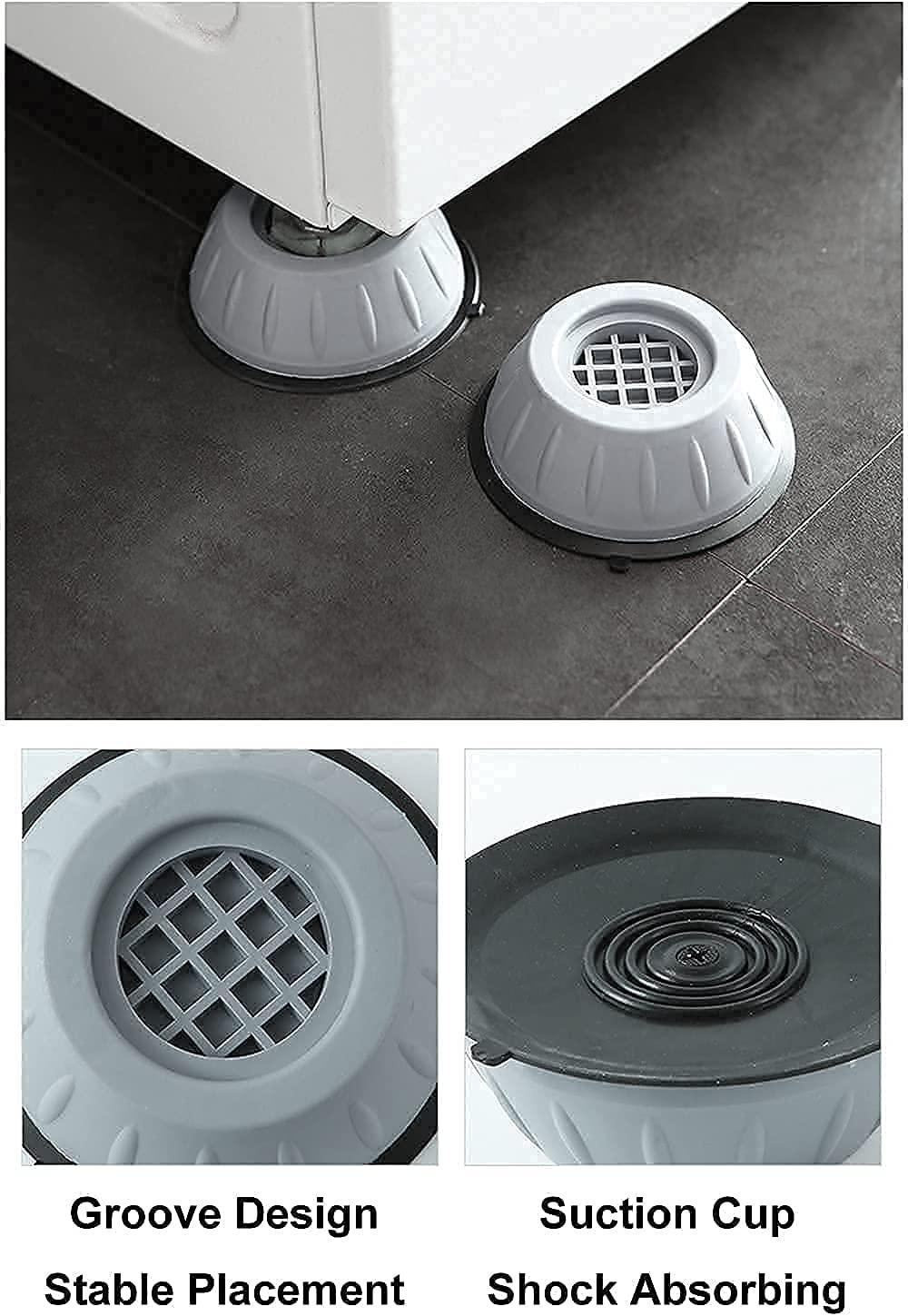 Anti Vibration Pad For Washing Machine - 4 Pcs Shock Proof Feet For Washing Machine, Kitchen, Table, Chair, Sofa, Bed